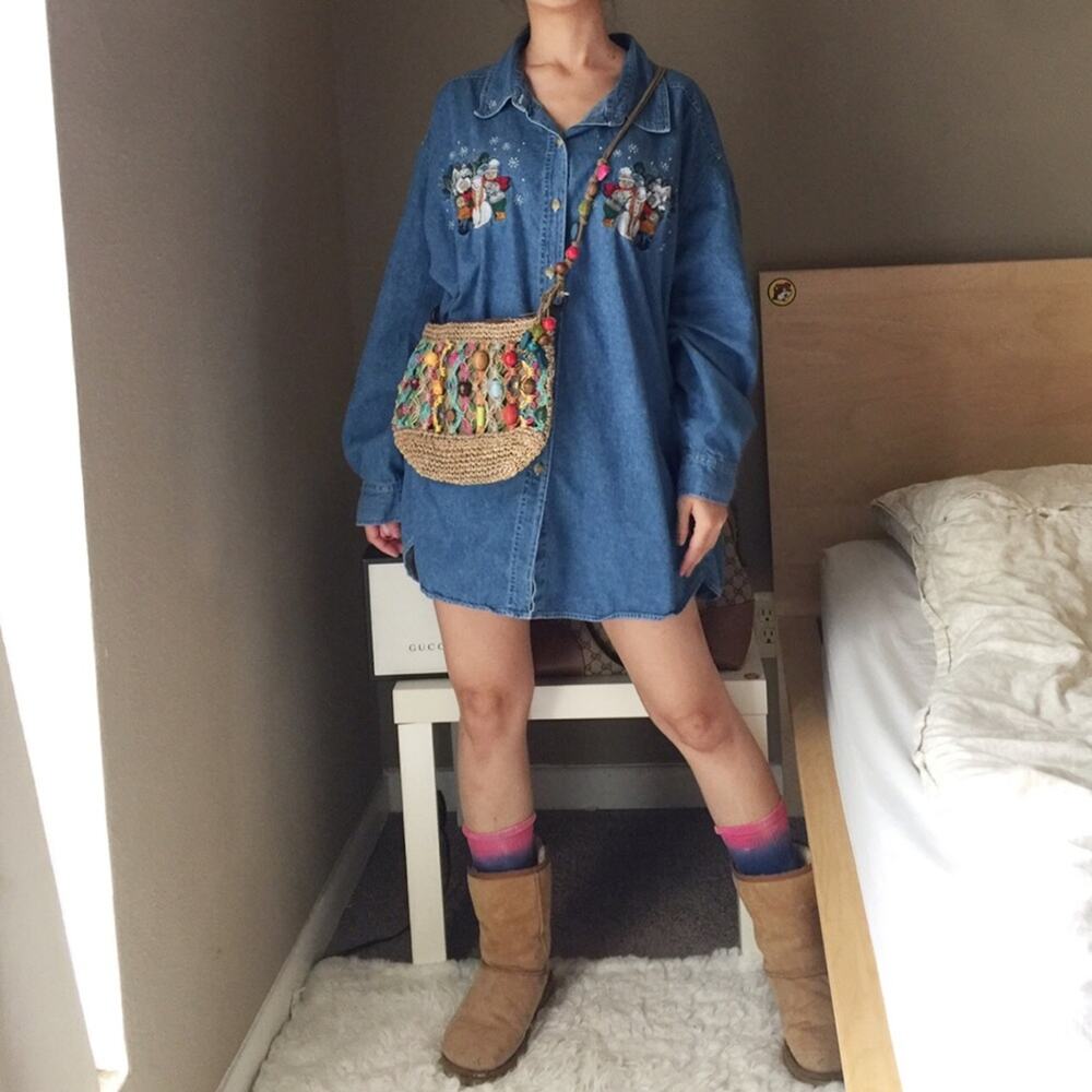 Vintage Three Bears Family Snowman Denim Shirt.-CA3 - Picture 12 of 16